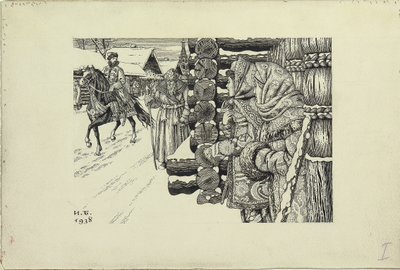 Rue de Moscou au 16ème siècle, 1938 - Ivan Yakovlevich Bilibin