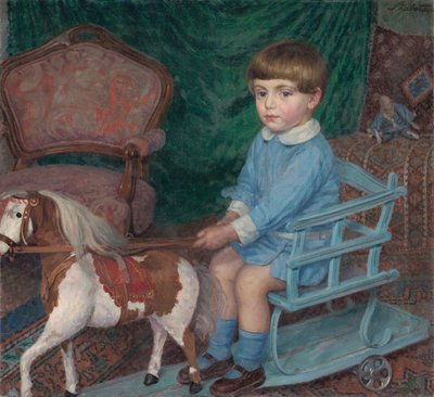 Enfant avec un jouet cheval, vers 1925 - Ivan Zabota