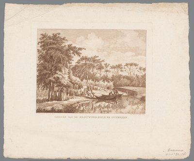 Compagnie sur la rive de la Brouwerskolk à Overveen - Izaak Jansz. de Wit