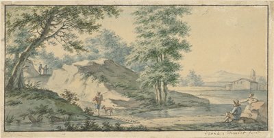 Paysage avec petit pont - Izaak Schmidt