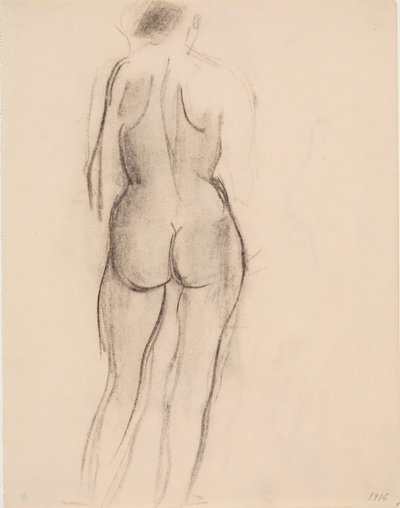 Modèle féminin debout, vu de dos - J.A. Jerichau