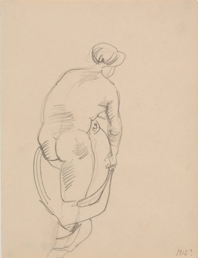 Femme nue debout, vue de dos - J.A. Jerichau