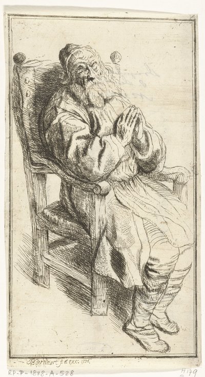 Vieil homme assis dans un fauteuil - J.B. Bernaert