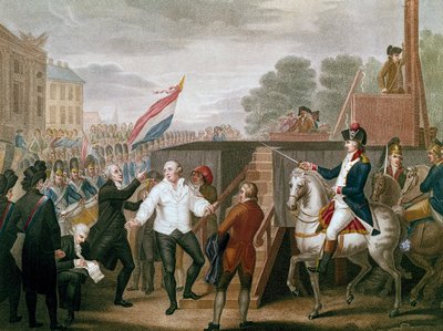 Révolution française : Le roi Louis XVI avec son confesseur Edgeworth le 21/01/1793. Le roi montant à l
