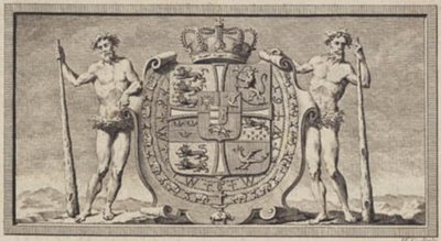 Les armoiries danoises avec des hommes sauvages comme supports de bouclier - J.F. Clemens