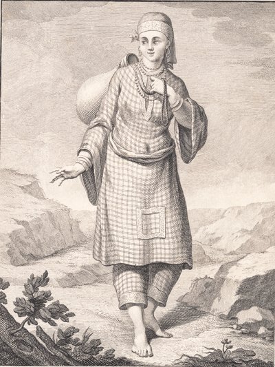 Une femme arabe puisant de l