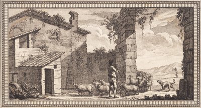 Un berger avec des moutons et des chèvres - J.F. Clemens