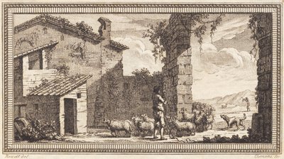 Un berger avec des moutons et des chèvres - J.F. Clemens