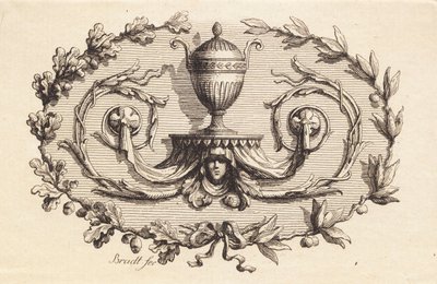 Un vase à deux anses entouré de feuillages - J.F. Clemens
