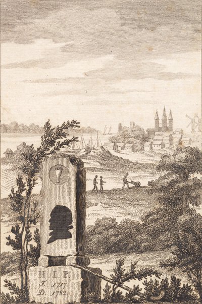 Mindestøtte pour Hans Jakob Paludan. Page de titre de "Description de la ville de Kalundborg" - J.F. Clemens
