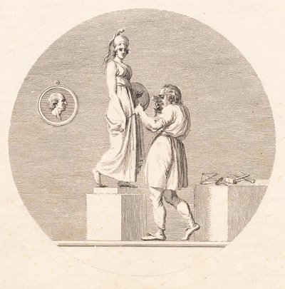 Sergel travaillant dans son atelier - J.F. Clemens