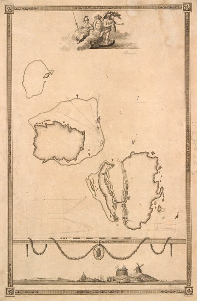 Titre-vignette et prospectus pour la carte de Christiansø - J.F. Clemens