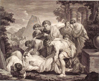 Tobias fait enterrer les morts pendant la peste - J.F. Clemens