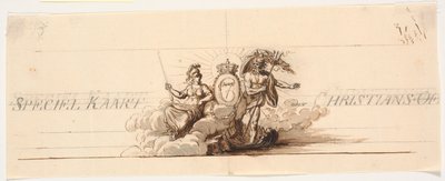 Esquisse pour vignette de titre et perspective pour une carte de Christiansø - J.F. Clemens