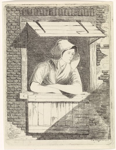 Femme à une fenêtre ouverte - J.H. Pluygers