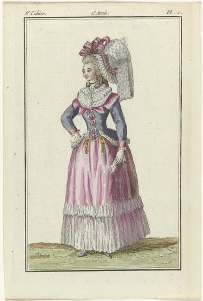 Magasin des Modes Nouvelles Françaises et Anglaises, copie de 1787, Pl. 1, 8e cahier - J.J. Tuttot