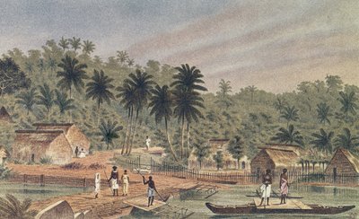 Village de Ngaloa, Kandan, Fidji, de At Anchor par J.J. Wild - J.J. Wild