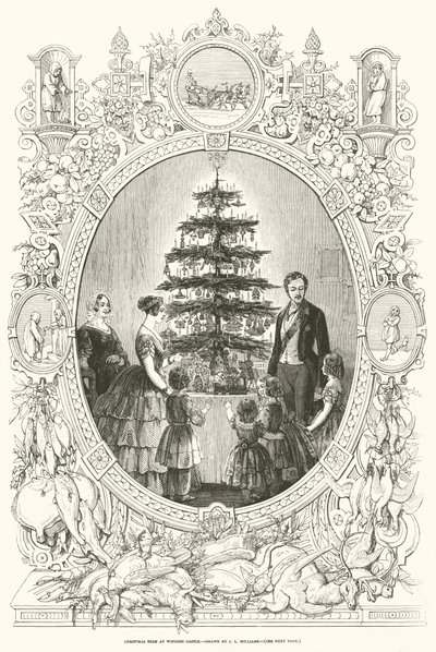Arbre de Noël au château de Windsor (gravure) - J.L. (after) Williams