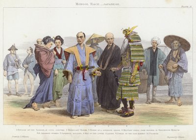 Race mongole, Japonais (gravure en couleur) - J.L. (after) Williams