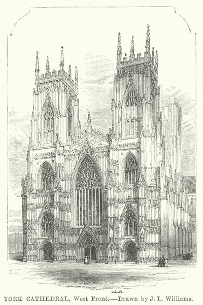 Cathédrale de York, façade ouest - J.L. (after) Williams