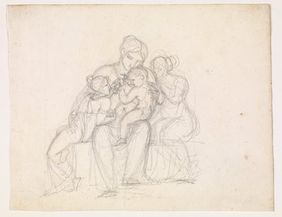 Groupe de figures. Femme et 3 enfants - J.L. Lund