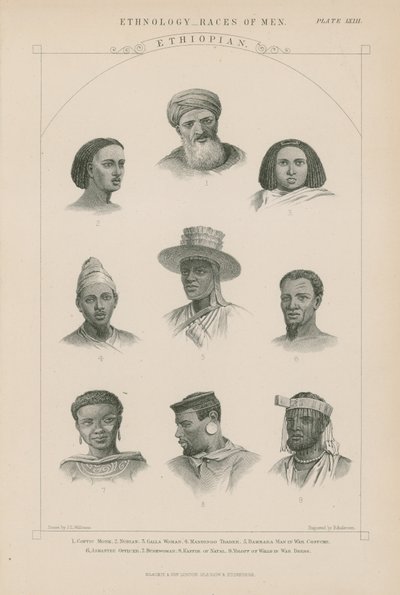 Neuf visages de personnes éthiopiennes - J.L. Williams