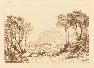 Le Château au-dessus des prés, publié en 1808 - Joseph Mallord William Turner