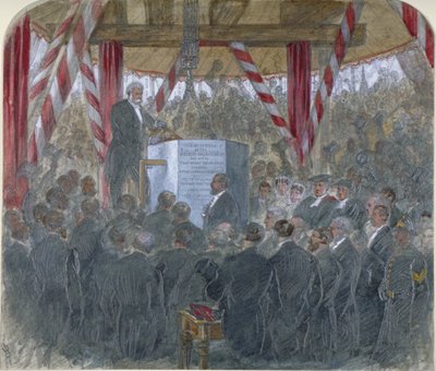 Pose de la pierre principale du viaduc de Holborn, City de Londres, 3 juin 1867 - JP