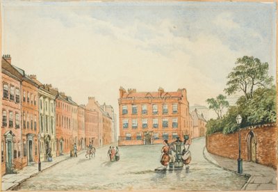 Maison de la Croix avec la pompe des Vicaires, Newcastle - J.R. Dewar