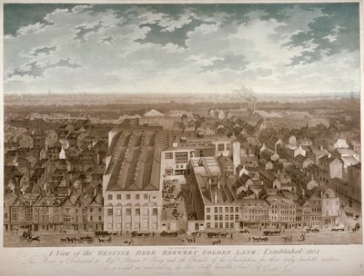 Vue aérienne de la brasserie Genuine Beer, Golden Lane, City of London, 1807 - JS Barth