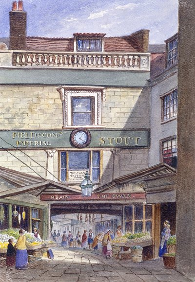 Swan Inn, Leadenhall Market, Londres, vers 1870 - JT Wilson