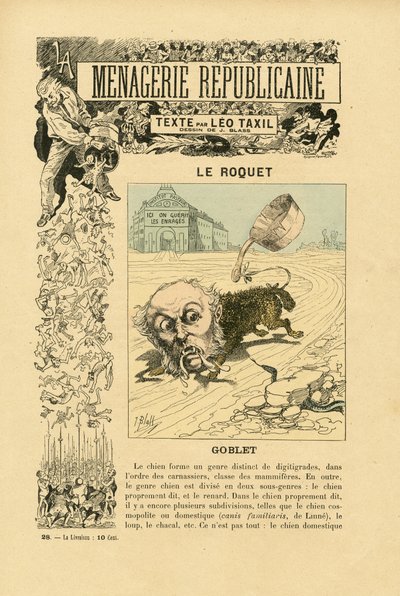 Illustration de J. Blass (1847-1892) dans Menagerie Republicaine Galerie humoristique des principaux personnages de la Troisième République - J. (1847 1892) Blass