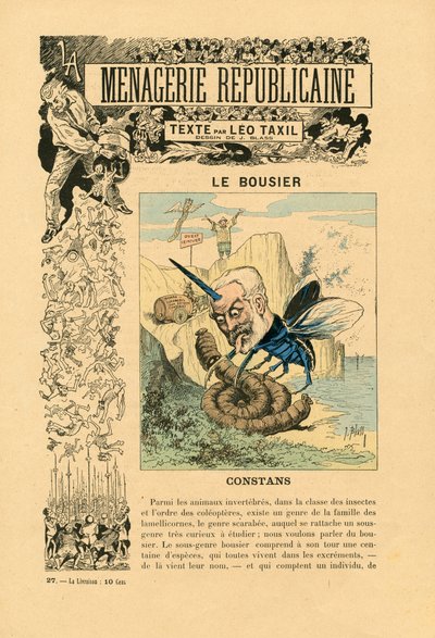 Menagerie Republicaine Galerie humoristique des principaux personnages de la Troisième République, numéro 27, Satirique en Couleurs - J. (1847 1892) Blass