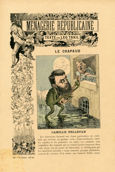 Ménagerie Républicaine Galerie humoristique des principaux personnages de la Troisième République, numéro 29, Satirique en Couleurs - J. (1847 1892) Blass