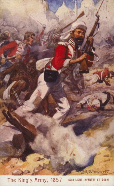 Soldats britanniques du 52e Infanterie légère, siège de Delhi, révolte des Indes - J. A. Stewart