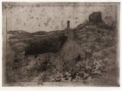 La cabane du pêcheur sur la colline--Isle of Man - J. Alden Weir