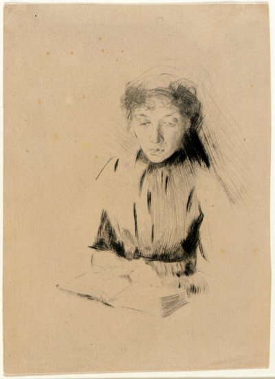 Le petit portrait (jeune femme) - J. Alden Weir