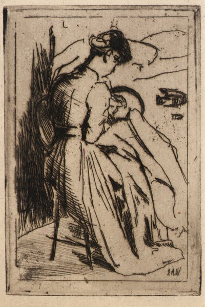 Femme brodant - J. Alden Weir