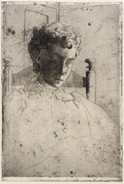 Femme regardant vers le bas - J. Alden Weir