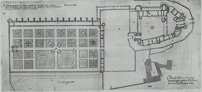 Plan des jardins clos et du Château de Gaillon, de 