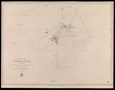 Carte des îles Seychelles par les officiers des navires H.M. Leven et Barracouta sous la direction du Capt. W.F.W. Owen R.N. 1825 - J. & C. Walker