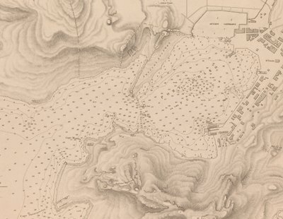 Grèce, le Pirée ou Port Drako relevé par le Commandant Thomas Graves, H.M.S. Beacon 1840 (détail) - J. & C. Walker
