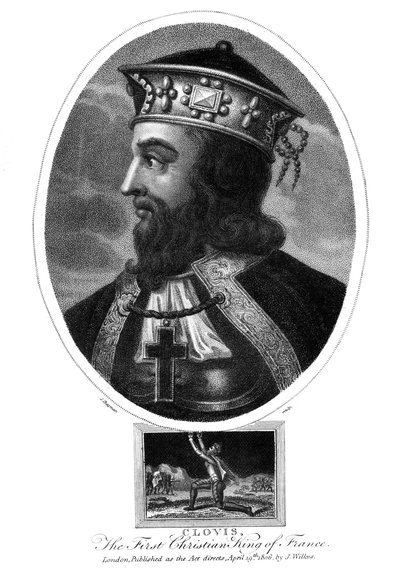 Clovis, premier roi chrétien des Francs, 1806 - J. Chapman