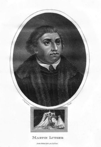 Martin Luther, théologien allemand, moine augustinien et réformateur ecclésiastique, 1814 - J. Chapman