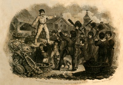 Masaniello haranguant la populace de Naples, 1821 - J. Chapman