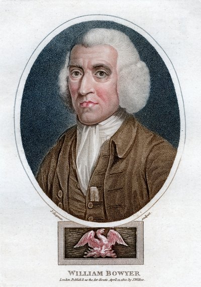 William Bowyer, imprimeur et éditeur littéraire anglais du 18ème siècle, 1800 - J. Chapman