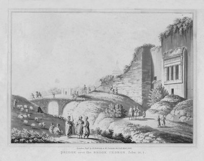 Pont sur le ruisseau Cédron. Jean, 18.1, 1830 - J. Clarke