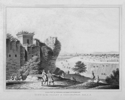 Tombe dans la vallée de Josaphat. Joël, 3.2., 1830 - J. Clarke