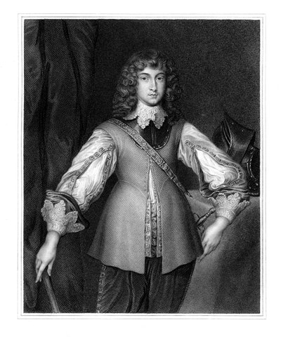 Prince Rupert, commandant de la cavalerie royaliste de la guerre civile anglaise, 19ème siècle - J. Cochran