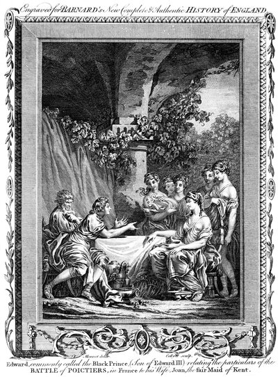 Édouard, le Prince Noir, relatant les détails de la bataille de Poitiers, 19e siècle - J. Collyer